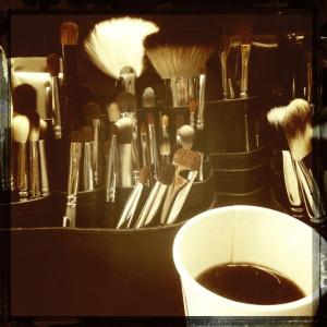 Brushes and coffee! Always. 